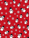 Snowman Snowflake Red Festive Pattern Rug