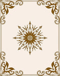Brown Floral Medallion Corner Accents Rug