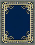 Elegant Gold Ornate Frame Rug