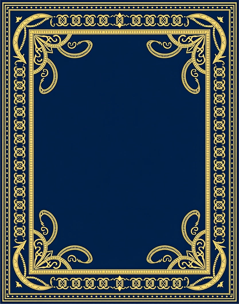 Elegant Gold Ornate Frame Rug