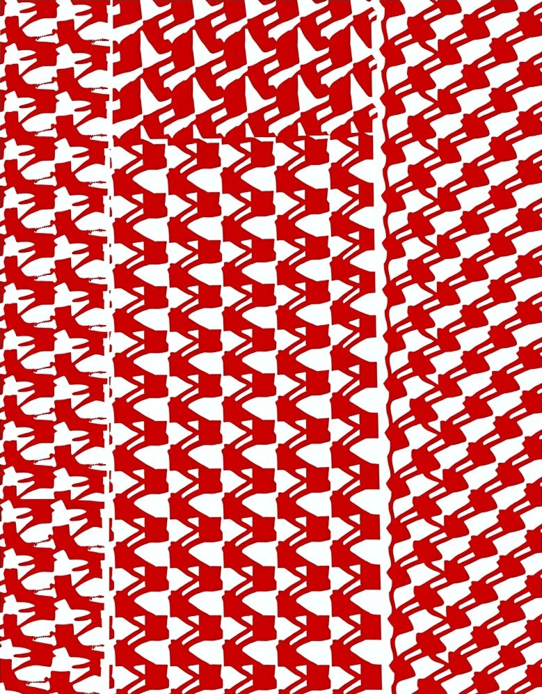 Red Abstract Wave Pattern Design Rug