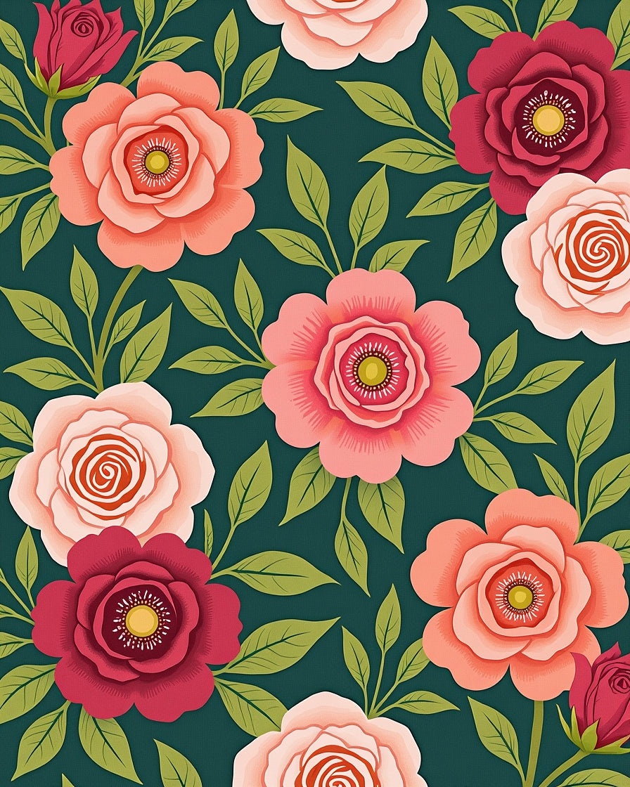 Vintage Floral Garden Pattern Rug