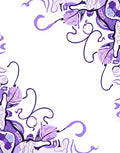 Abstract Purple Swirls Leaf Pattern Rug