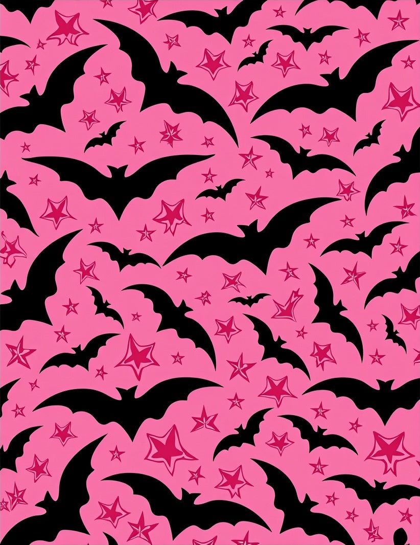 Pink Bat Star Patterned Rug