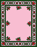 Pink Floral Leaf Border Design Rug