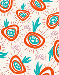 Whimsical Orange Teal Abstract Pattern Rug