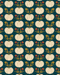 Cream Pumpkin Floral Teal Pattern Rug