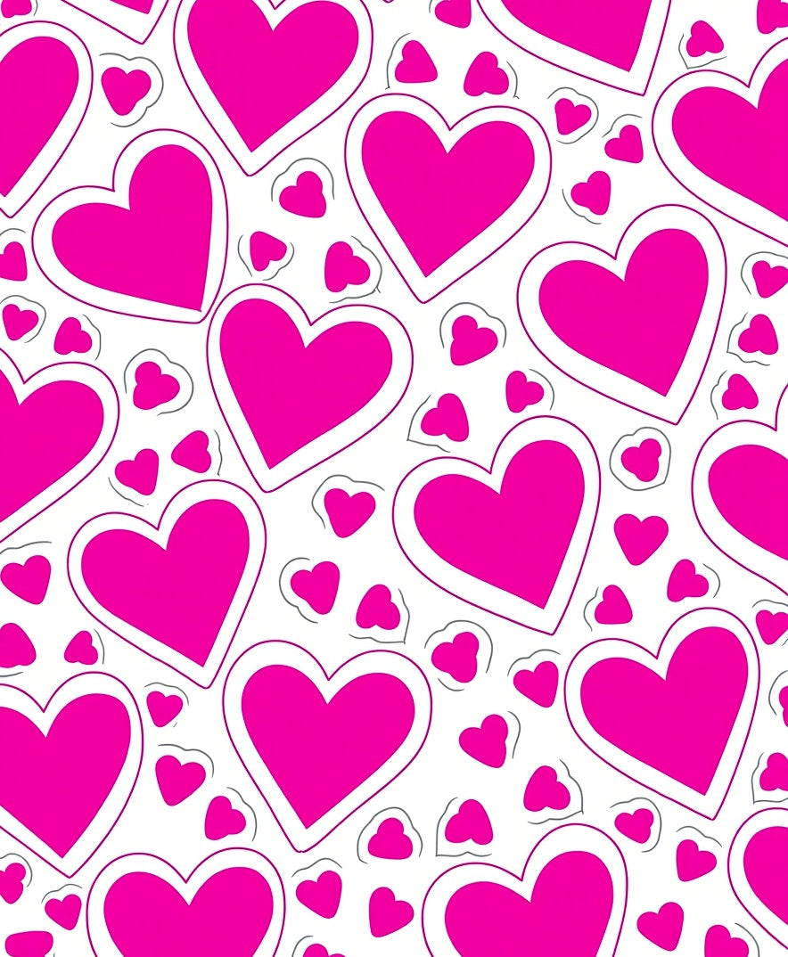 Bright Pink Hearts Pattern Rug