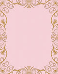 Ornate Gold Flourish Pink Background Rug