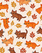 Autumn Cats Leaves Pattern Rug
