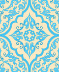 Azure Swirls Floral Pattern Rug