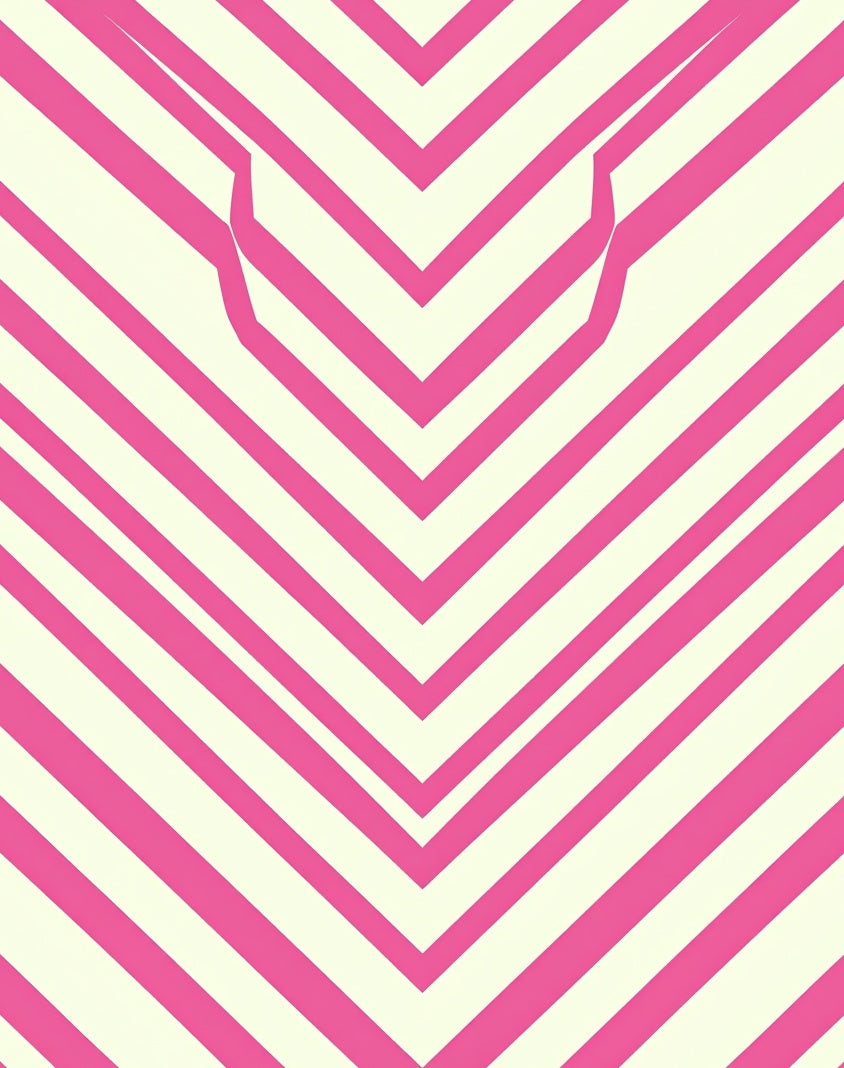 Pink White Chevron Stripe Design Rug