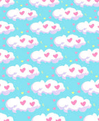 Cute Clouds Hearts Pattern Rug
