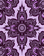Deep Plum And Violet Mandala Style Rug