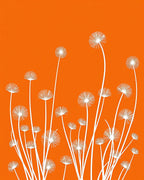 Bold White Flower Pod Pattern Rug