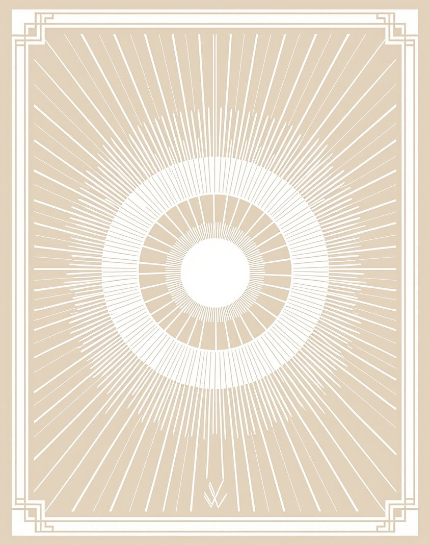 Radiating Sunburst Geometric Pattern Rug