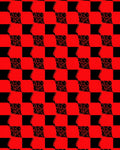 Bold Red Black Checkered Abstract Design Rug