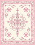 Vintage Pink Floral Scroll Pattern Rug