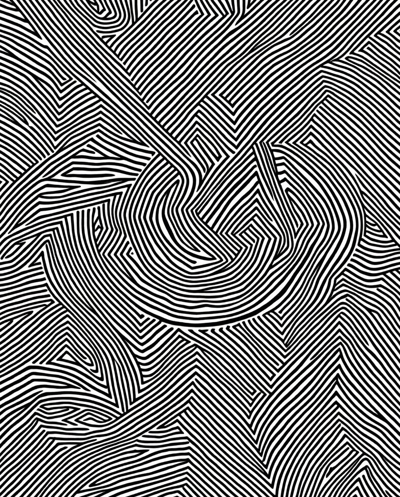 Abstract Black White Linear Pattern Rug