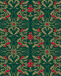 Elegant Floral Berry Pattern Rug