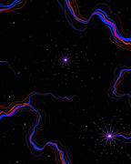Abstract Cosmic Swirls And Stars Design Rug