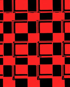 Bold Red Black Geometric Checkerboard Rug