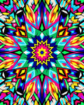 Colorful Geometric Starburst Pattern Rug