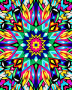 Colorful Geometric Starburst Pattern Rug