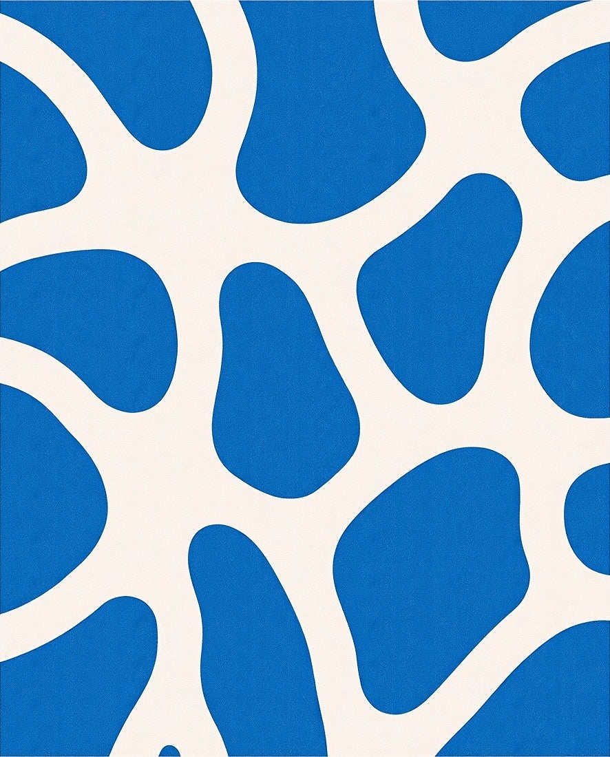 Organic Blue Cream Organic Pattern Rug