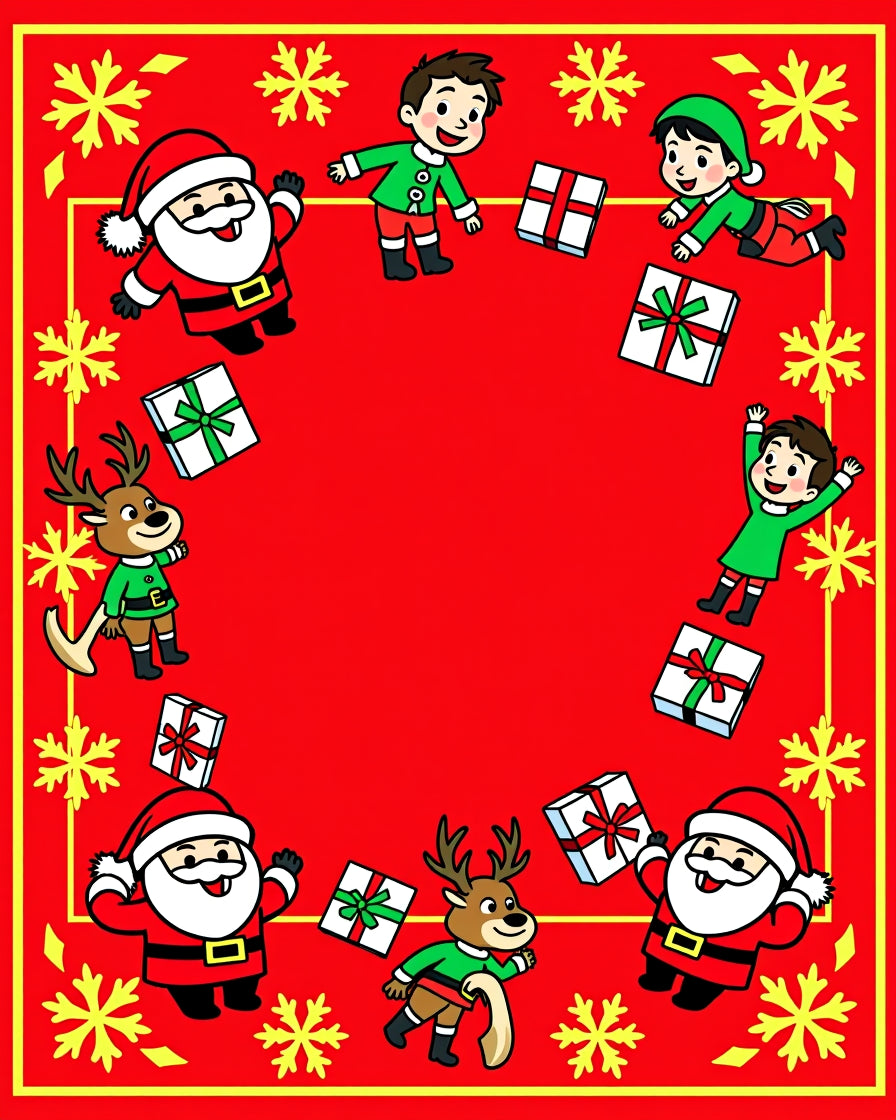 Christmas Characters Gifts Festive Pattern Rug