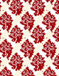 Red White Leafy Diagonal Pattern Rug