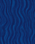 Deep Blue Wavy Line Pattern Rug