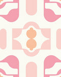 Pink Orange Geometric Mid Century Mod Rug