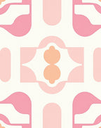 Pink Orange Geometric Mid Century Mod Rug