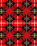Bold Red Checkered Diamond Pattern Rug