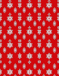 Festive Red White Snowflake Pattern Rug