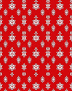 Festive Red White Snowflake Pattern Rug