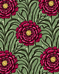 Dramatic Floral Pattern Art Nouveau Rug