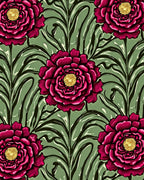 Dramatic Floral Pattern Art Nouveau Rug