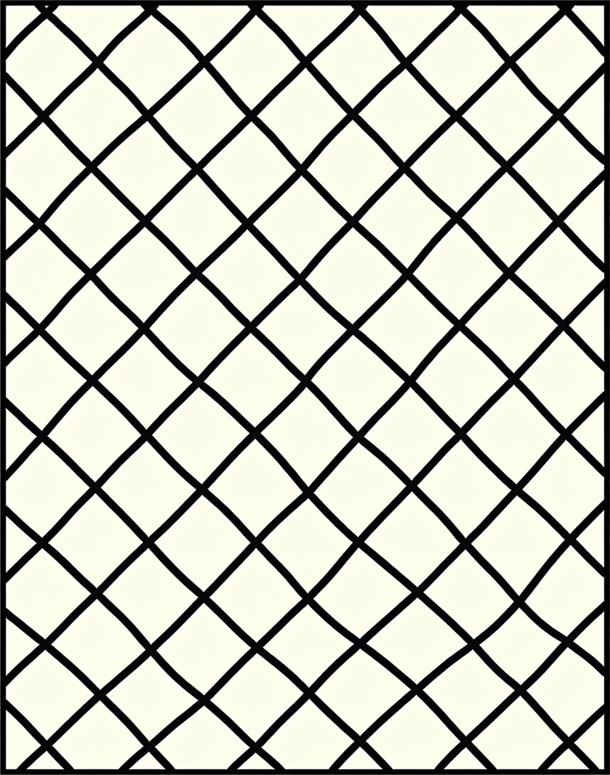 Black Intersecting Diamond Pattern Rug