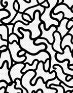 Fluid Black White Dot Pattern Rug