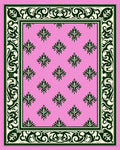Pink Floral Bordered Classic Design Rug