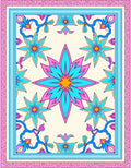Abstract Floral Starburst Pattern Rug