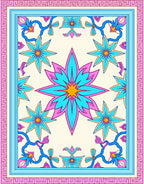 Abstract Floral Starburst Pattern Rug