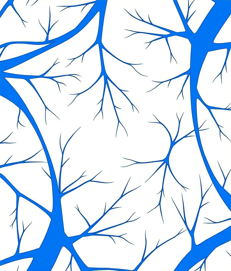 Bold Blue Branch Pattern Design Rug