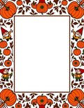 Orange Autumn Gnome Pumpkin Border Rug