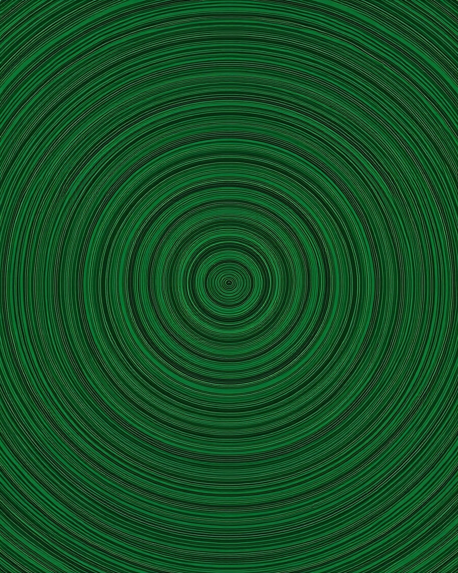 Green Concentric Circle Pattern Rug