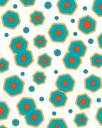 Geometric Abstract Teal Orange Shapes Rug