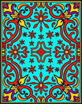 Vibrant Floral Swirls Mandala Design Rug