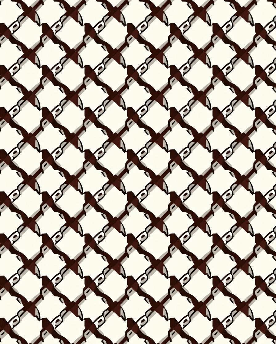Diagonal Chain Link Pattern Rug